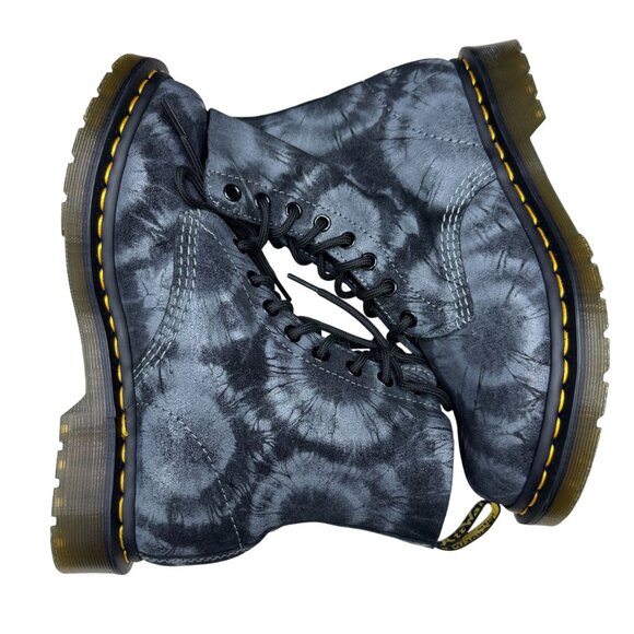 Dr. Martens 1460 Pascal Tie Dye Suede Boots Women's Black/Charcoal, Size 8 NWOB - Picture 7 of 10